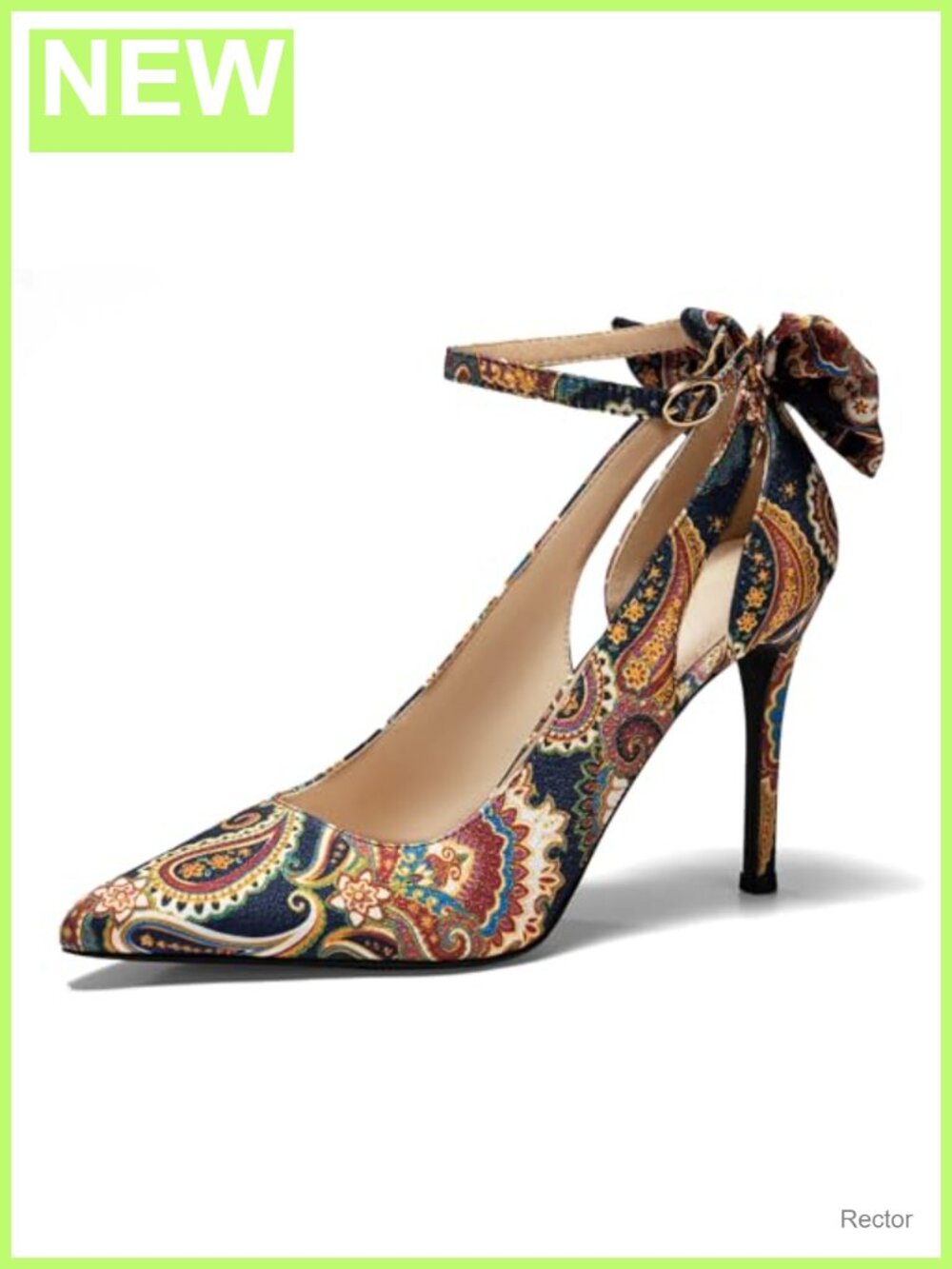 Pointed Toe Bow Tie High Heels Ankle Strap Wedding Pumps Faux Suede